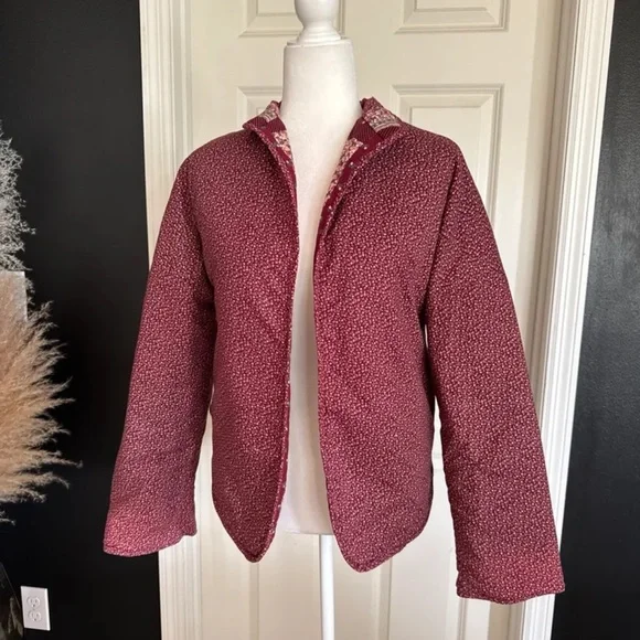 Quilted Reversible Open Front Jacket with Pockets size Small - Picture 5 of 11